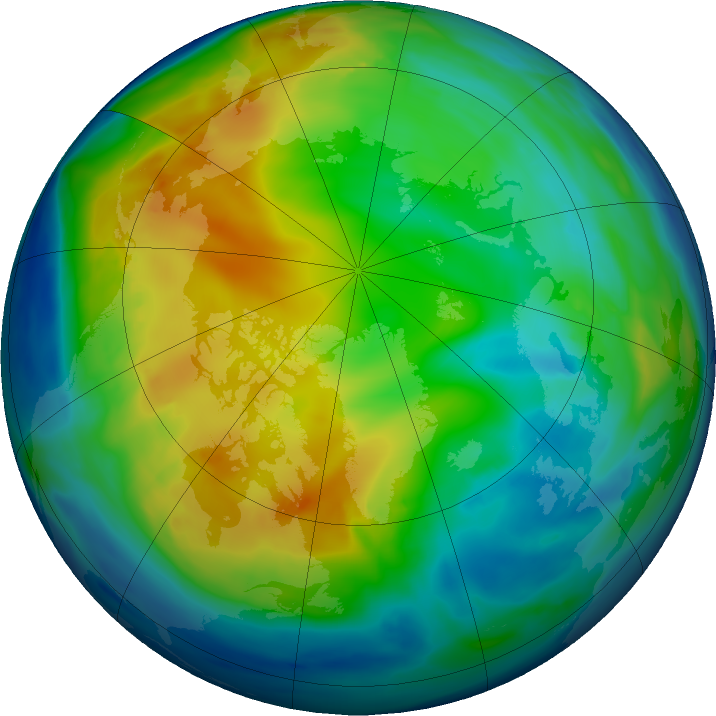 Arctic ozone map for 02 December 2016